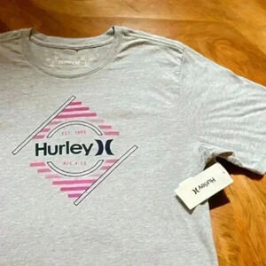Hurley New With Tags Gray and Pink Men's T-Shirts in Various Sizes.